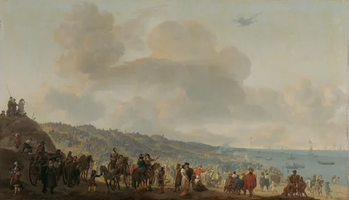 The Departure of Charles II of England from Scheveningen, 2 June 1660 by Johannes Lingelbach, painting, 1660-1674