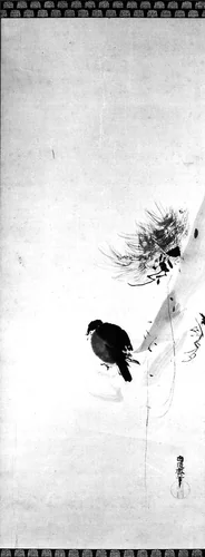 Crow on a Tree by Kano Naonobu, painting, 1607-1650