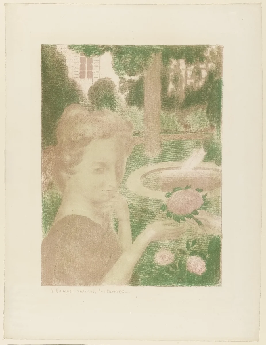 The Morning Bouquet, the Tears... (Le Bouquet matinée, les larmes...) from the portfolio Love (Amour) by Maurice Denis, print, 1899