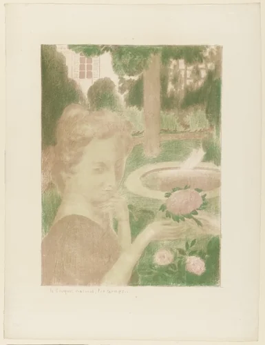 The Morning Bouquet, the Tears... (Le Bouquet matinée, les larmes...) from the portfolio Love (Amour) by Maurice Denis, print, 1899