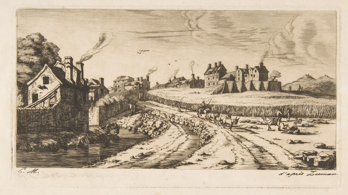 Entrance to the Faubourg Saint-Marceau, Paris by Charles Meryon, print, 1850