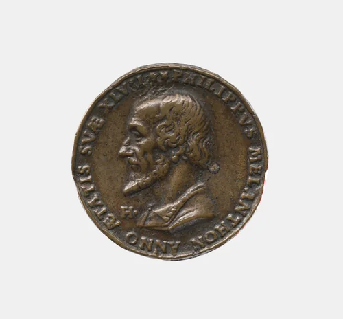 Philipp Melanchthon 1497-1560, Reformation leader and humanist by Friedrich Hagenauer, metalwork, 1543