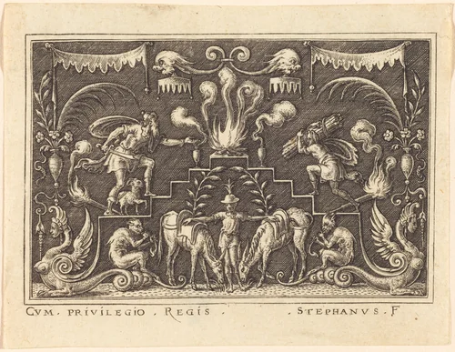 Sacrifice of Abraham by Etienne Delaune, print, 1519-1583