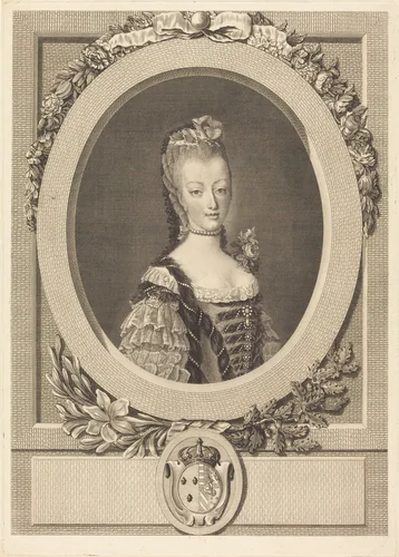 Marie-Antoinette of France by Louis-Jacques Cathelin; Jean-Martial Fredou, print, 1775