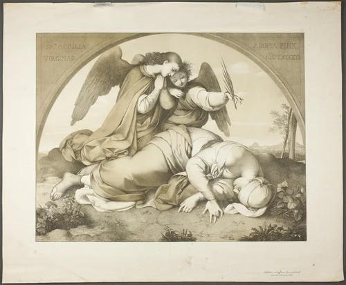 Death of Saint Cecilia by Johann Evangelist Scheffer von Leonhartshoff, print, 1821
