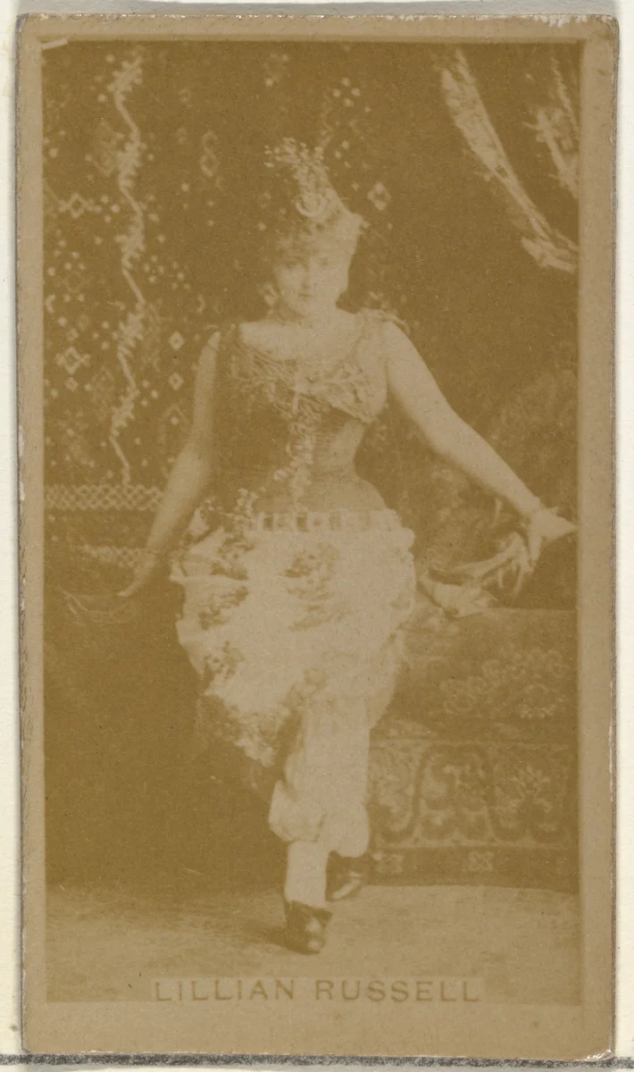 Lillian Russell, from the Actors and Actresses series (N145-8) issued by Duke Sons & Co. to promote Duke Cigarettes by W. Duke, Sons & Co., photograph, 1890-1895