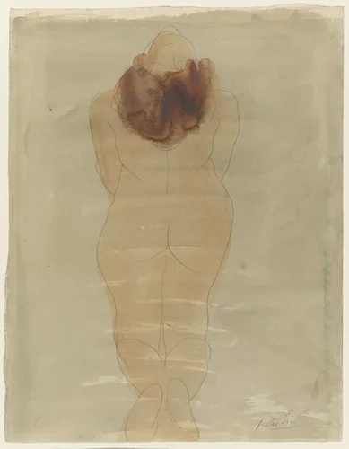 Kneeling Woman by Auguste Rodin, drawing, 1900