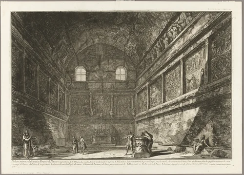 Interior view of the ancient Temple of Bacchus, now the church of S. Urbano, two miles from Rome, from Views of Rome by Giovanni Battista Piranesi, print, 1767