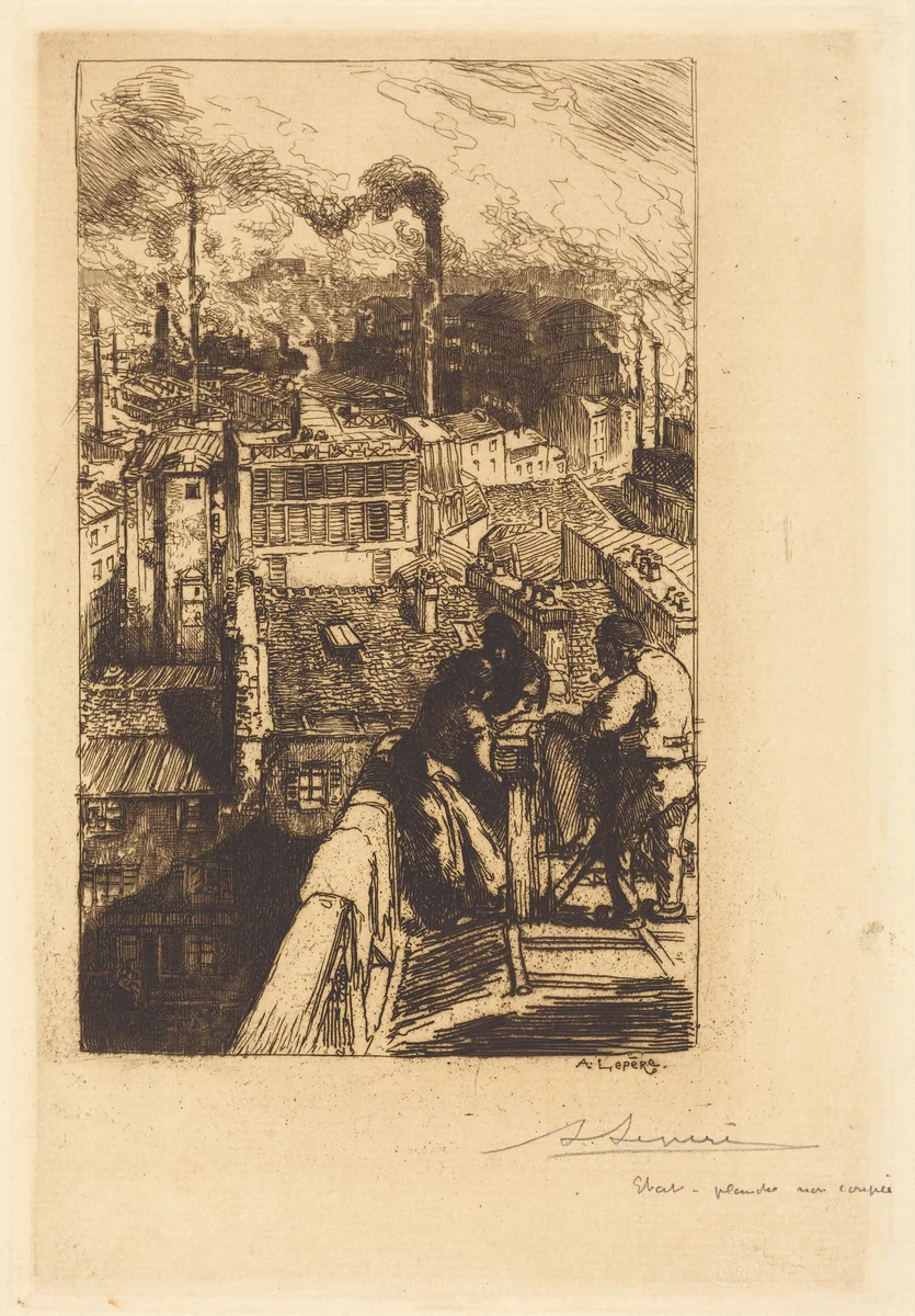 Gobelins Quarter (Le quartier des Gobelins) by Auguste Lepère, print, 1893