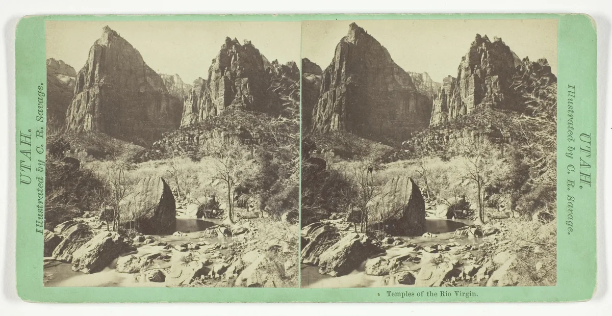 Temples of the Rio Virgin, from the series "Utah" by Charles Roscoe Savage, photograph, 1859-1862