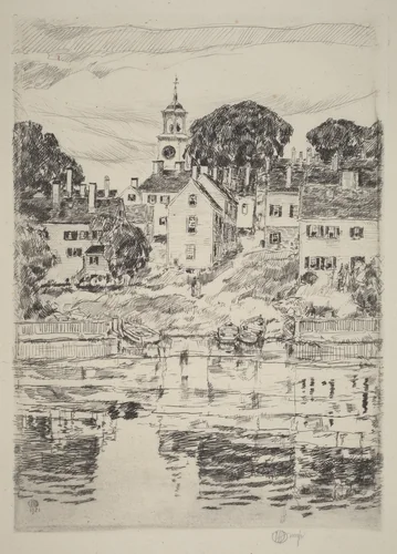 The Church Tower, Portsmouth by Childe Hassam, print, 1921