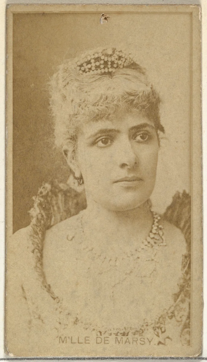 M'lle De Marsy, from the Actors and Actresses series (N145-8) issued by Duke Sons & Co. to promote Duke Cigarettes by W. Duke, Sons & Co., photograph, 1890-1895