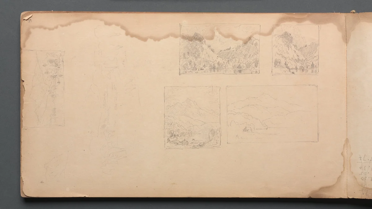 Sketchbook, page 39: Maine Landscape Vignittes by Sanford Robinson Gifford, book, 1859