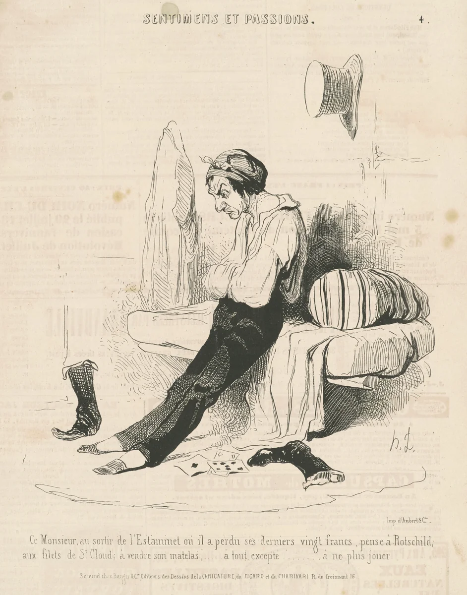 Ce monsieur, au sortier de l'estaminet ... by Honoré Daumier, print, 1841