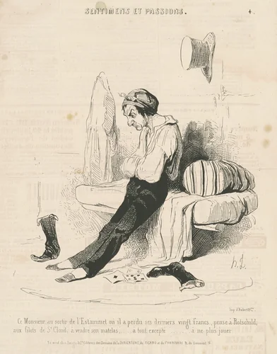 Ce monsieur, au sortier de l'estaminet ... by Honoré Daumier, print, 1841
