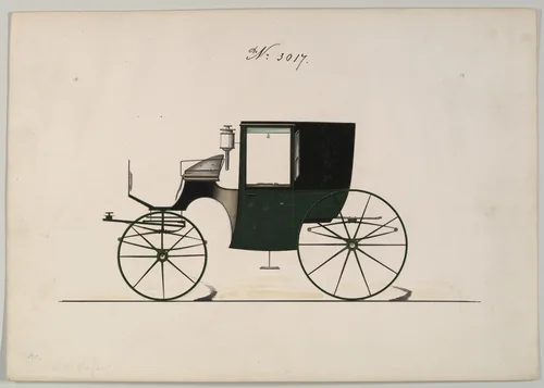 Brougham #3017 by Brewster & Co., drawing, 1874
