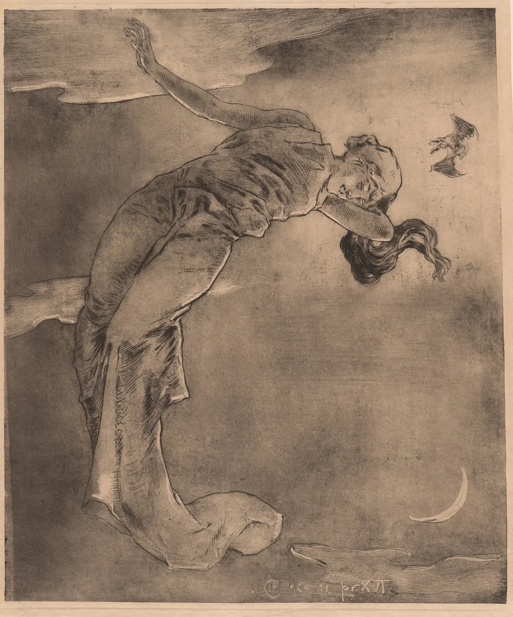 The Wave (L'Onda) by Luigi Conconi, print, 1896