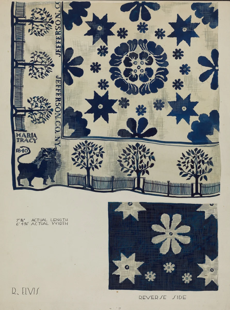 Coverlet by Roberta Elvis, index of american design, 1936