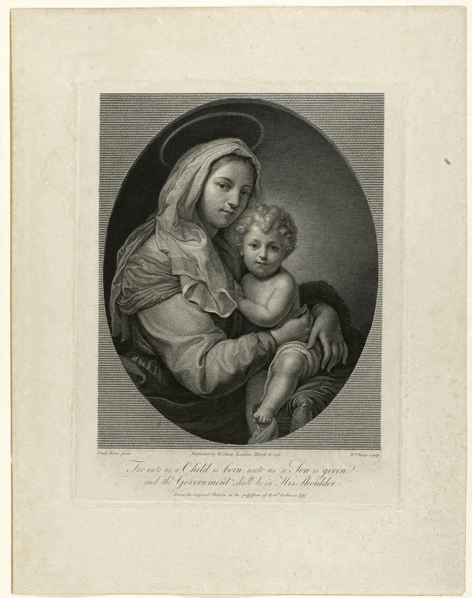 Madonna and Child by William Sharp, print, 1798