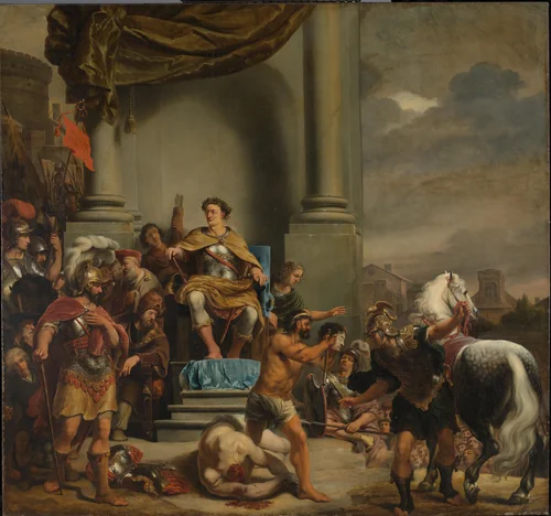 Consul Titus Manlius Torquatus Orders the Beheading of his Son by Ferdinand Bol, painting, 1661-1663