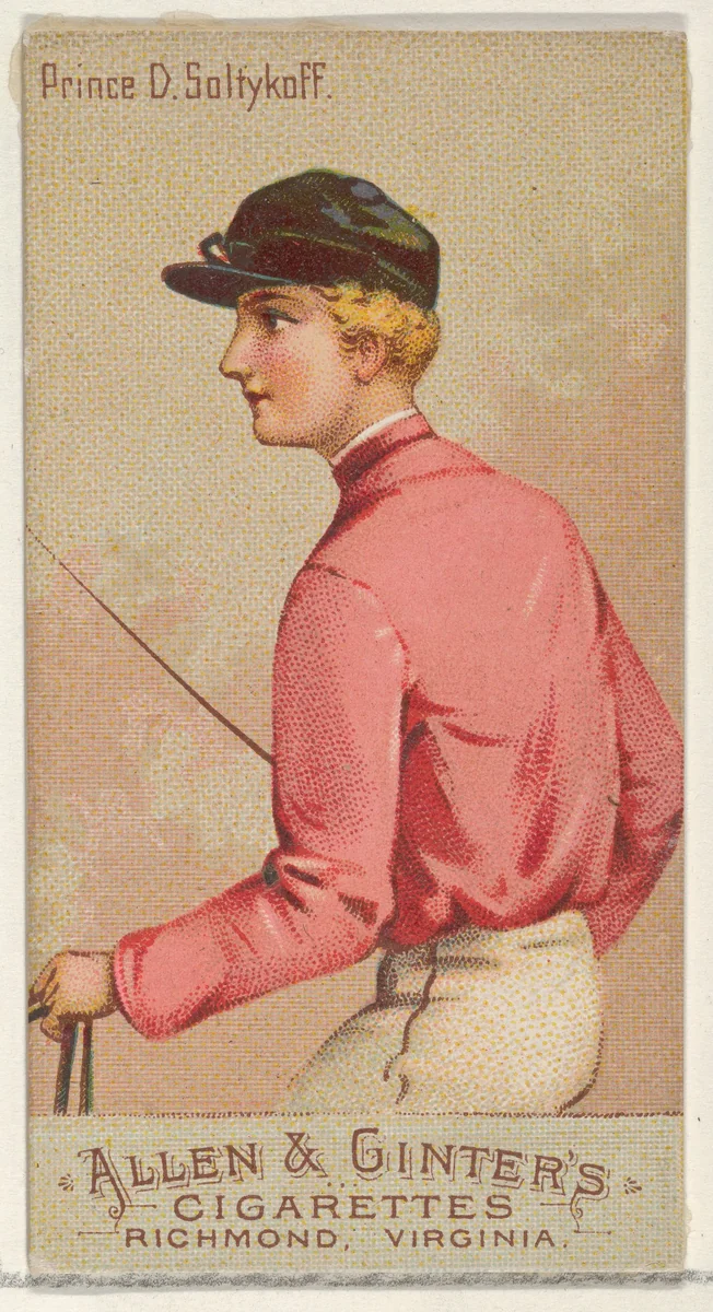 Prince D. Saltykoff, from the Racing Colors of the World series (N22b) for Allen & Ginter Cigarettes by Allen & Ginter, print, 1888