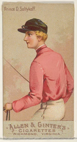 Prince D. Saltykoff, from the Racing Colors of the World series (N22b) for Allen & Ginter Cigarettes by Allen & Ginter, print, 1888