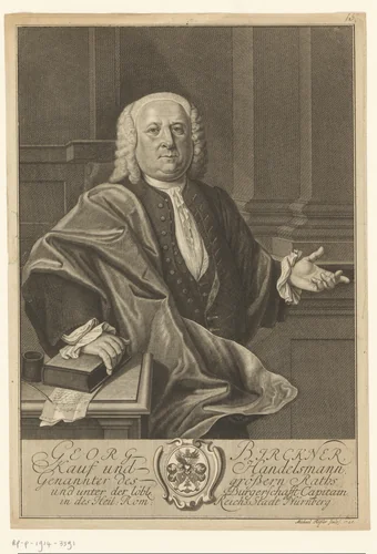 Portret van Georg Birckner by Michael Rössler, print, 1740