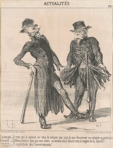 Casmajou -- Ratapoil (tous deux en choeur) by Honoré Daumier, print, 1850
