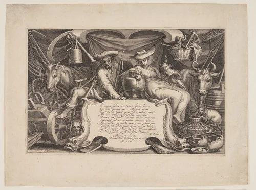 Title-plate, from Landscapes with Farmhouses by Boëtius Adamsz. Bolswert, print, 1614