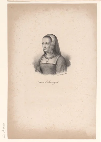 Portret van Anna van Bretagne by anonymous, print, 1818-1842