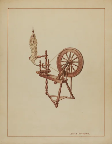 Spinning Wheel by Lorenz Rothkranz, index of american design, 1935-1942