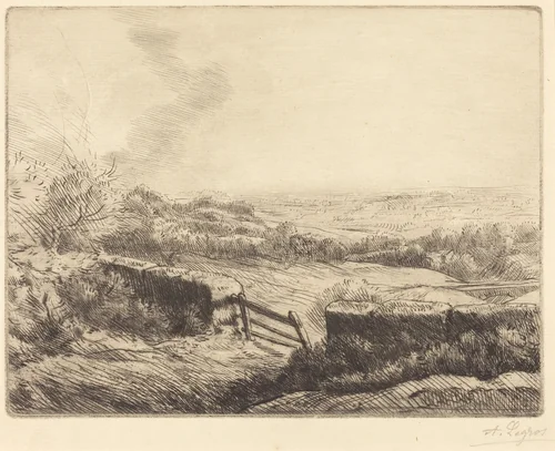The Gate (L'entree du champ) by Alphonse Legros, print, 1837-1911