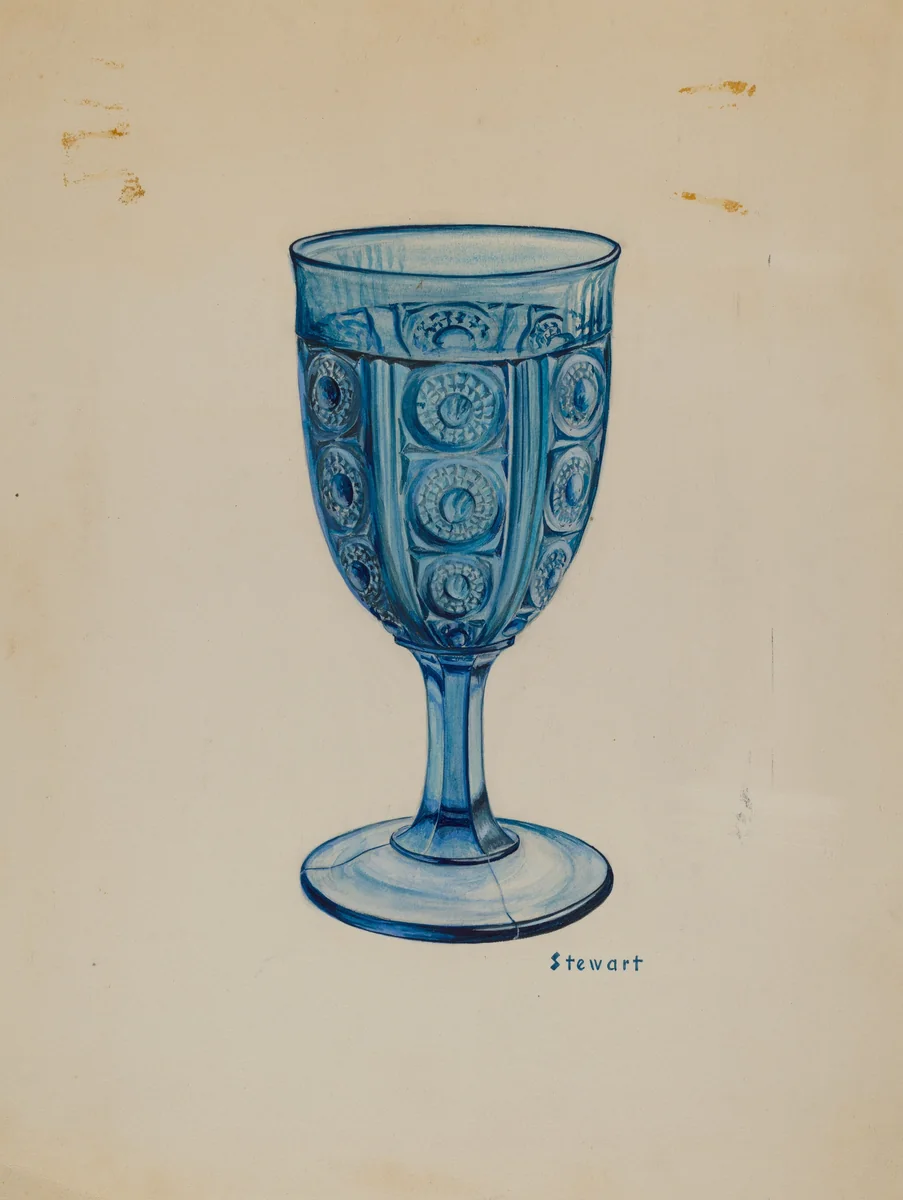 Blue Goblet by Robert Stewart, index of american design, 1937