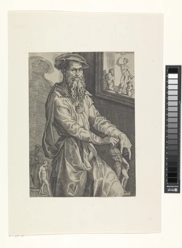 Portret van beeldhouwer Baccio Bandinelli by Unknown, print, 1538-1552