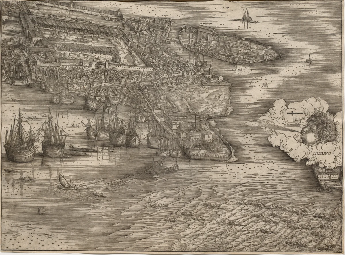 View of Venice by Jacopo de' Barbari, print, 1500