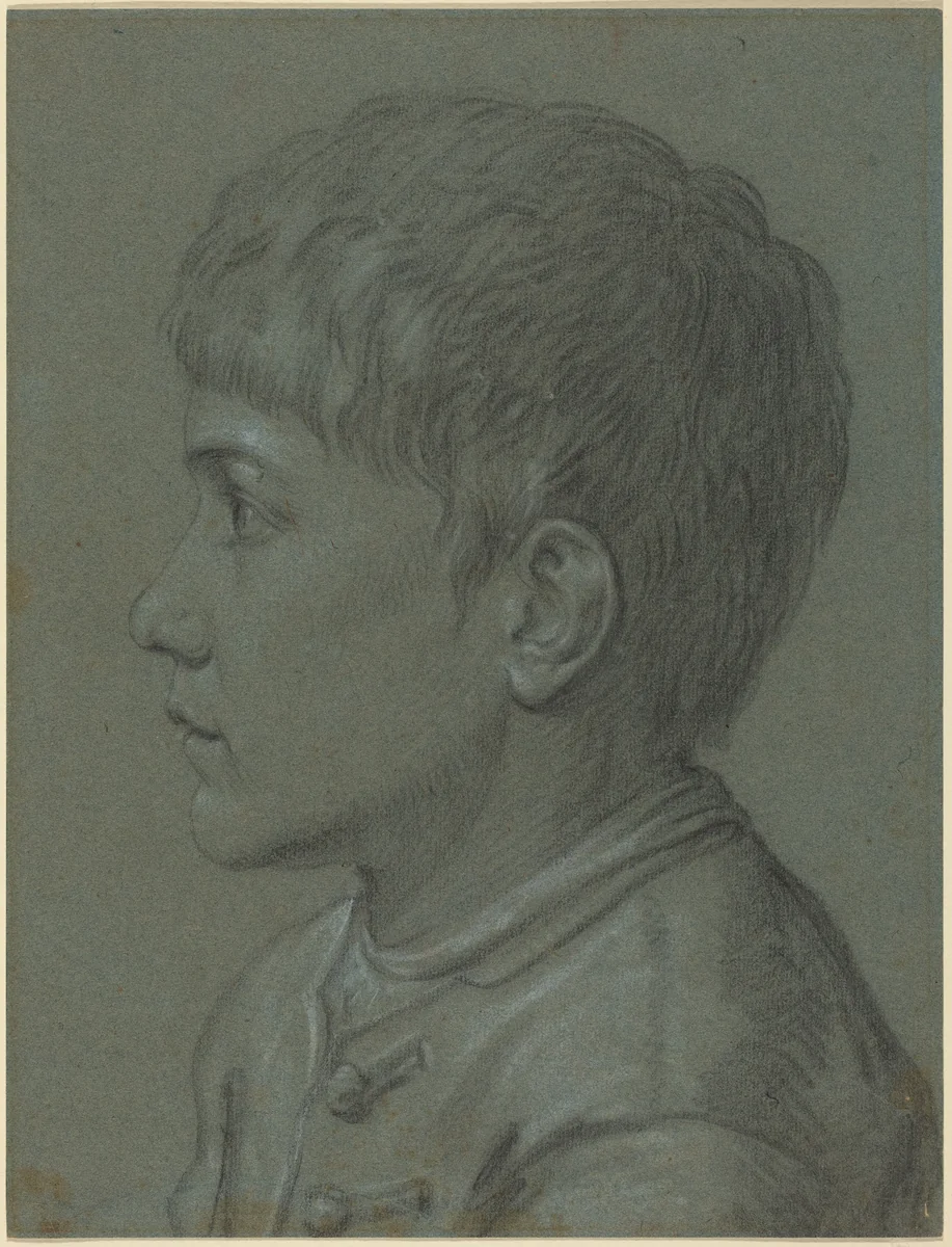 Head of a Boy by Paolo Farinati, drawing, 1524-1606