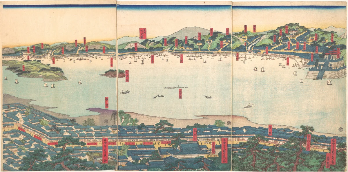 Panoramic Landscape by Utagawa Sadahide, print, 1807-1879