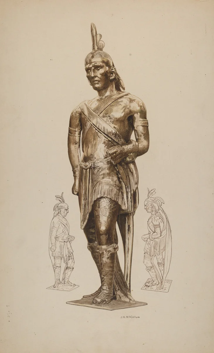 Cigar Store Indian by J. Herman McCollum, index of american design, 1940