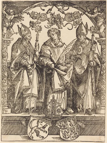 Saints Maximilian, Stephen, and Valentine by Wolf Traut, print, 1514