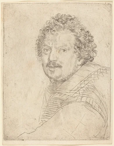 A Man with a Moustache and Goatee, Facing Forward by Ottavio Leoni, print, 1620-1629
