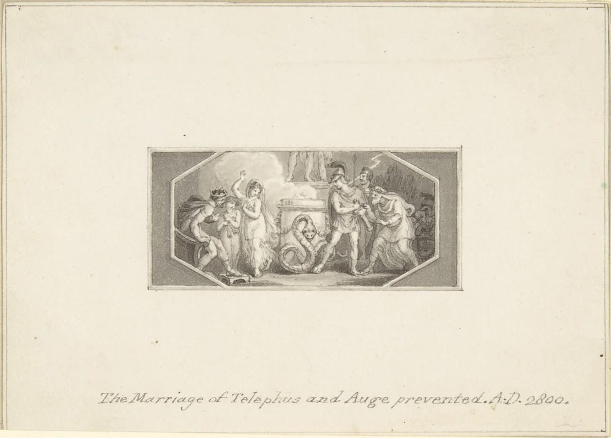 The Marriage of Telephus and Auge prevented by Edward Francis Burney, drawing, 1790-1800