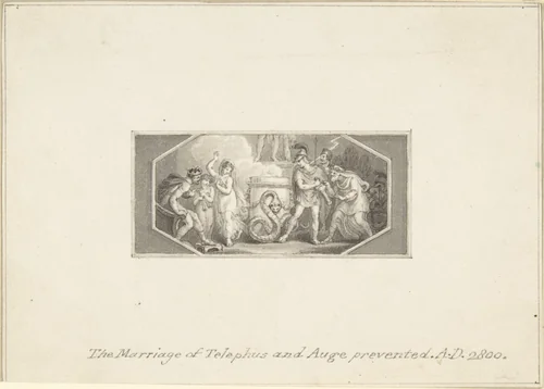 The Marriage of Telephus and Auge prevented by Edward Francis Burney, drawing, 1790-1800