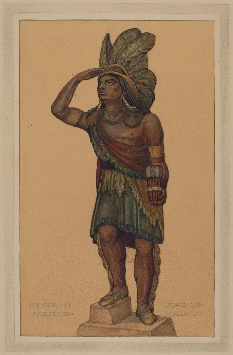 Cigar Store Indian by Elmer G. Anderson, index of american design, 1936