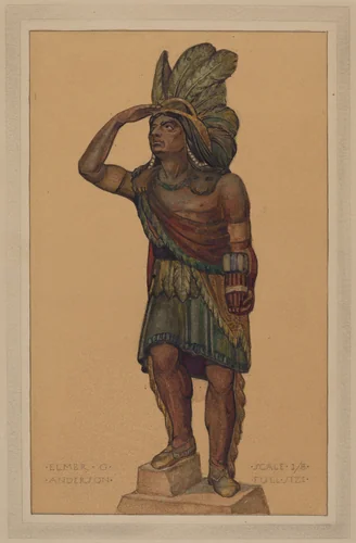 Cigar Store Indian by Elmer G. Anderson, index of american design, 1936