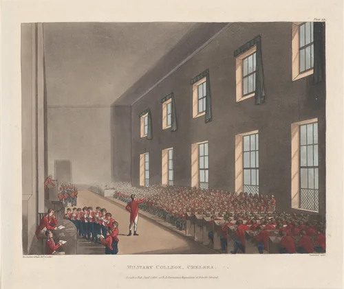 Military College, Chelsea by Thomas Rowlandson, print, 1810