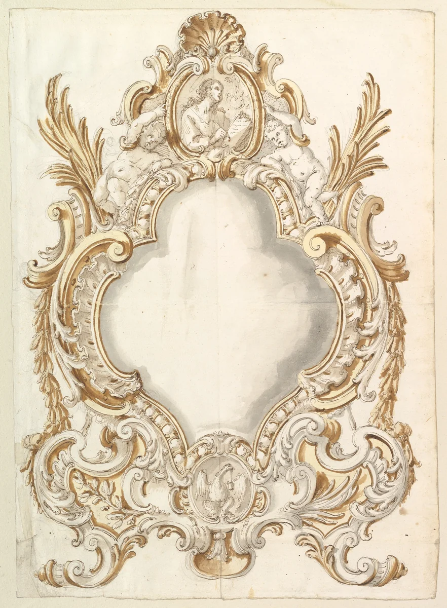 Design for a Carta Gloria by anonymous, drawing, 1700-1725