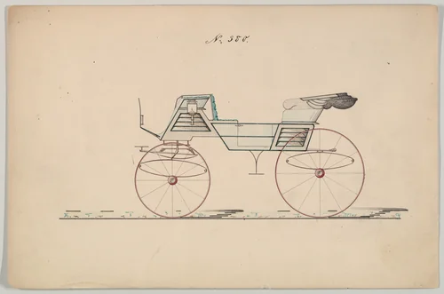 Design for Vis-à-vis, no. 380 by Brewster & Co., drawing, 1850-1870