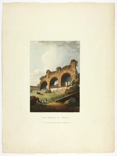 The Temple of Peace, plate nine from the Ruins of Rome by M. Dubourg, print, 1796
