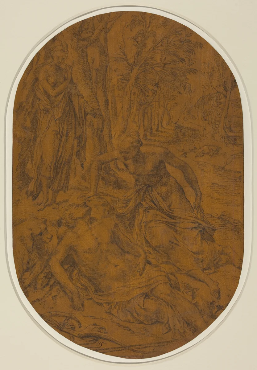 Diana and Endymion by Frans Floris, drawing, 1519-1570