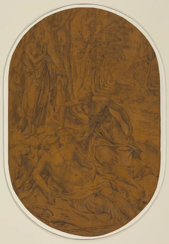 Diana and Endymion by Frans Floris, drawing, 1519-1570
